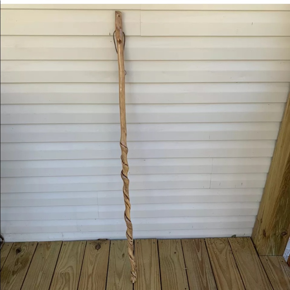 Vine twisted wooden walking stick